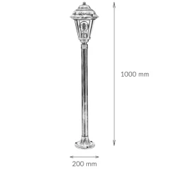 Lido Wegeleuchte außen Messing 100 cm Rustikal in Antik E27< Rustikale Lampen|Messinglampen