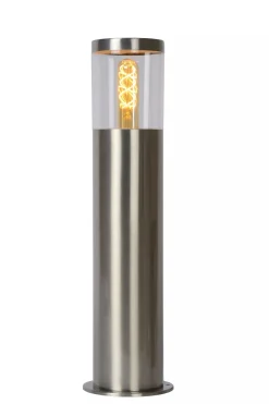 Wegeleuchten|Metall Lampen* Wegeleuchte Außen Stahl in Chrom IP44 E27 49 cm Garten