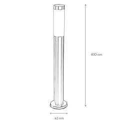 Easylight Wegeleuchte Edelstahl IP44 H:80cm Ø6cm Gartenlampe< Moderne Lampen|Metall Lampen