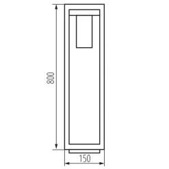 Kanlux Wegeleuchte Garten außen Schwarz 80 cm Aluminium E27< Moderne Lampen|Moderne Außenleuchten
