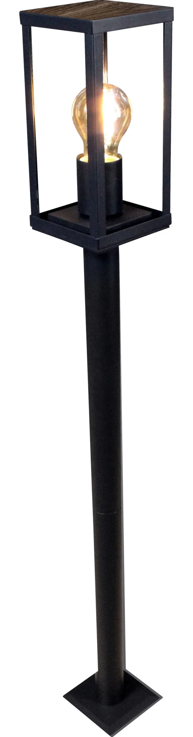 Eco-Light Wegeleuchte Vintage Schwarz Holz 100 cm klein IP44 E27< Metall Lampen|Vintage Lampen