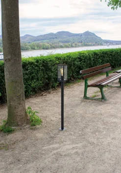 Eco-Light Wegeleuchte Vintage Schwarz Holz 100 cm klein IP44 E27< Metall Lampen|Vintage Lampen