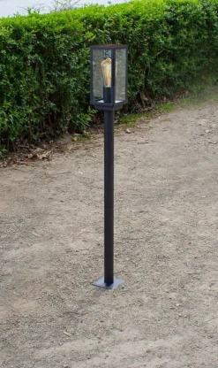 Eco-Light Wegeleuchte Vintage Schwarz Holz 100 cm klein IP44 E27< Metall Lampen|Vintage Lampen