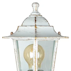 Rustikale Lampen|Metall Lampen*Easylight Wegeleuchte Weiß-Gold Rustikal E27 Aluminium PAIRS