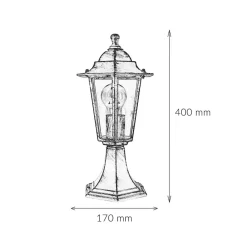 Rustikale Lampen|Metall Lampen*Easylight Wegeleuchte Weiß-Gold Rustikal E27 Aluminium PAIRS