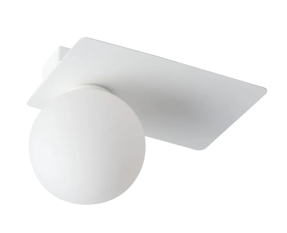 Sigma Weiße Deckenlampe Glas Metall eckig L:25 cm G9 klein< Deckenleuchten|Flurlampen