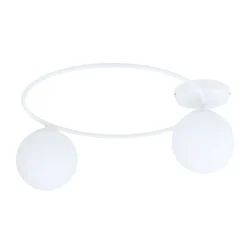 Deckenleuchten|Flurlampen*Emibig Weiße Deckenleuchte Glas Metall Kugelschirme Ø 47 cm