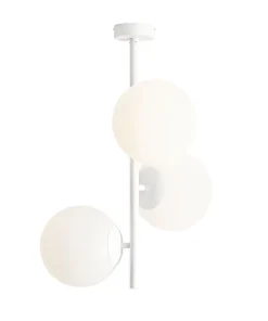 ALDEX Weiße Deckenleuchte Glaskugeln 3-flammig E27 wohnlich< Deckenleuchten|Bürolampen