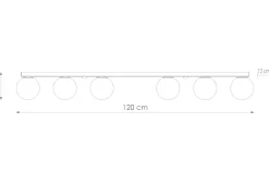 Deckenleuchten|Flurlampen*Sollux Weiße Deckenleuchte lang 120 cm Glas Metall 6x G9