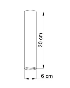 Sollux Weiße Deckenleuchte LUTATIA Ø6cm H:30cm GU10 Metall< Küchenlampen|Moderne Lampen