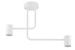 Deckenleuchten|Moderne Lampen*Sigma Weiße Deckenleuchte Metall 2-flammig akzentuiert GU10