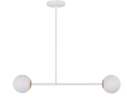 Deckenleuchten|Kugellampen*Sigma Weiße Deckenleuchte Metall Glas 2-flmg 80 cm blendarm