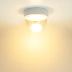 Wohnzimmerlampen|Moderne Lampen*Nowodvorski Weiße Deckenleuchte rund Ø18cm IP44 Modern E27