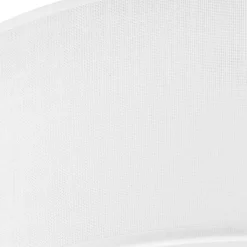 Deckenleuchten|Flurlampen*Lamkur Weiße Deckenleuchte Stoff Ø 45 cm rund flach blendarm 2x E27