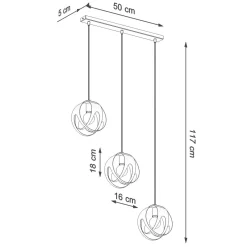 Sollux Weiße Hängelampe 3-flammig E27 Modern JOSTA< Hängelampen|Wohnzimmerlampen