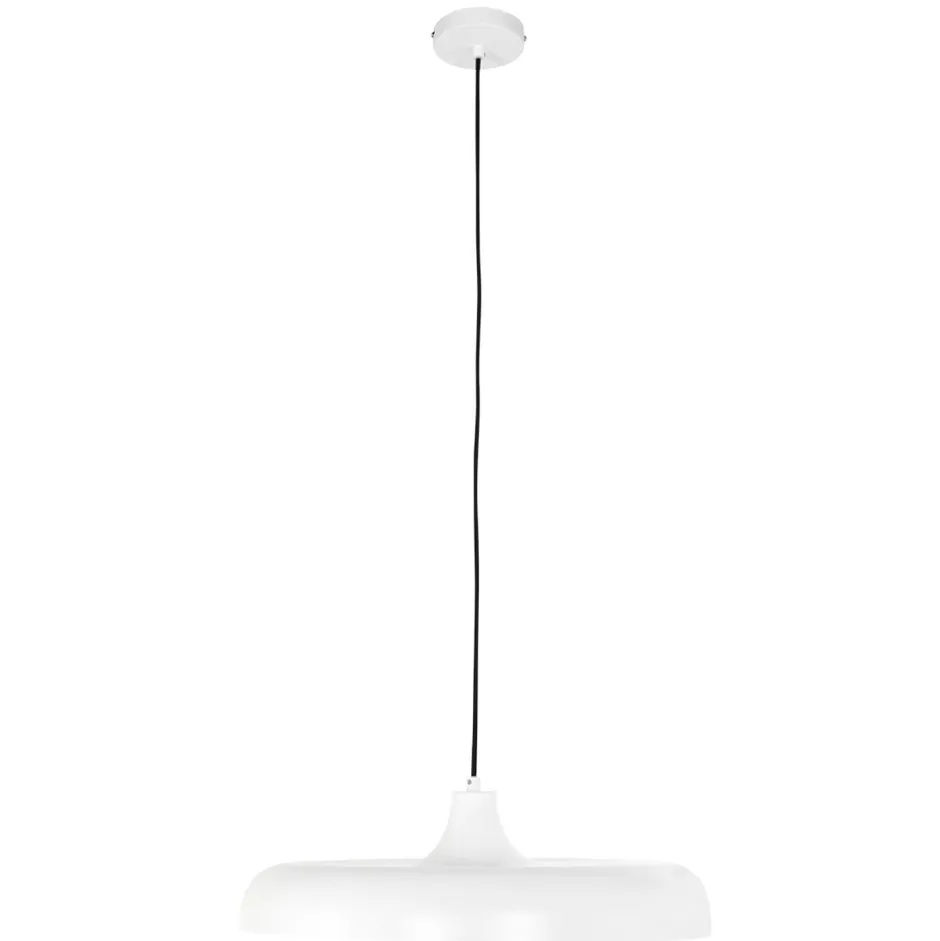 Steinhauer Weiße Hängelampe Metall Ø50 cm rund E27 Modernes Design< Hängelampen|Bürolampen