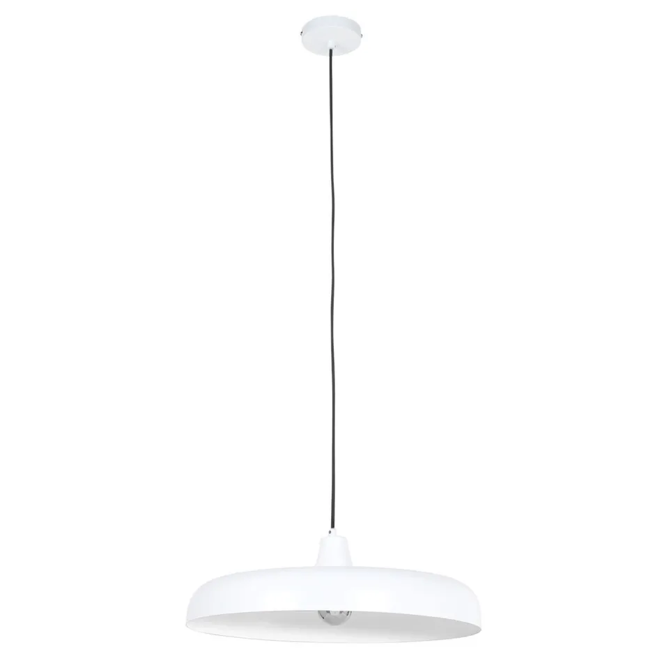 Steinhauer Weiße Hängelampe Metall Ø50 cm rund E27 Modernes Design< Hängelampen|Bürolampen