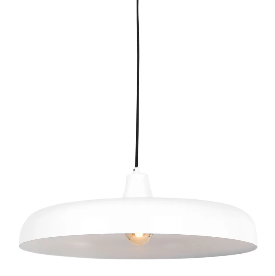 Steinhauer Weiße Hängelampe Metall Ø50 cm rund E27 Modernes Design< Hängelampen|Bürolampen