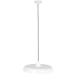 Steinhauer Weiße Hängelampe Metall Ø50 cm rund E27 Modernes Design< Hängelampen|Bürolampen
