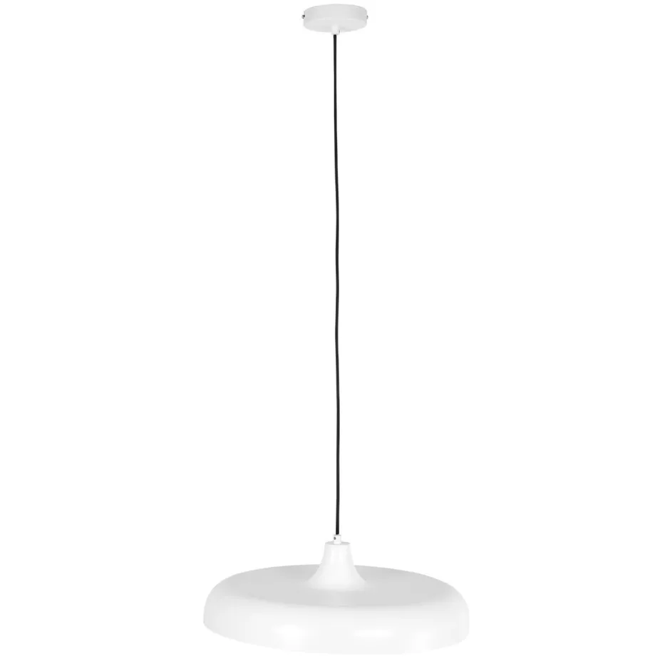 Steinhauer Weiße Hängelampe Metall Ø50 cm rund E27 Modernes Design< Hängelampen|Bürolampen