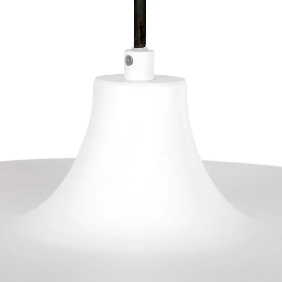 Steinhauer Weiße Hängelampe Metall Ø50 cm rund E27 Modernes Design< Hängelampen|Bürolampen