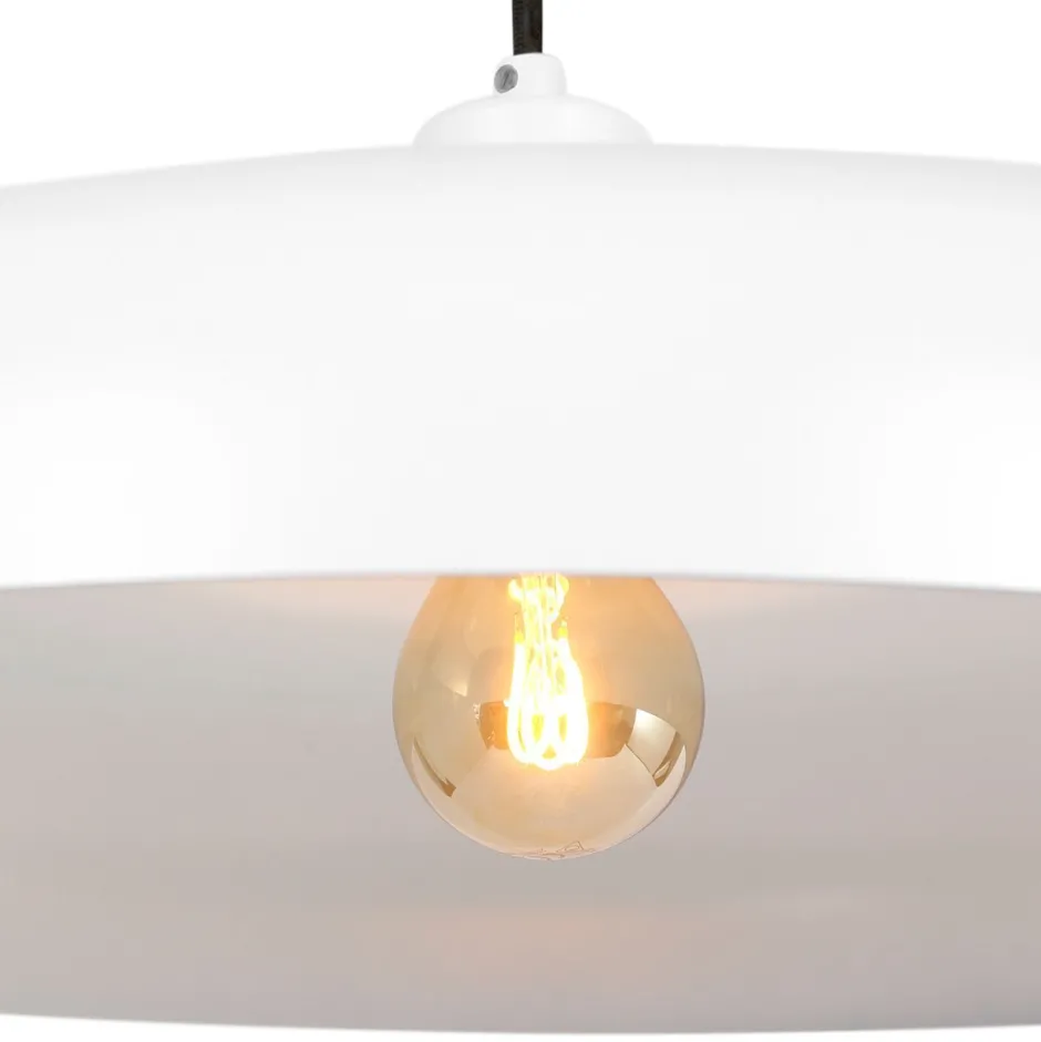 Steinhauer Weiße Hängelampe Metall Ø50 cm rund E27 Modernes Design< Hängelampen|Bürolampen