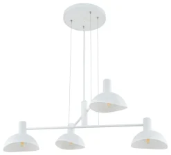 Hängelampen|Moderne Lampen*Sigma Weiße Hängelampe Metall 4-flammig L:90 cm Modern
