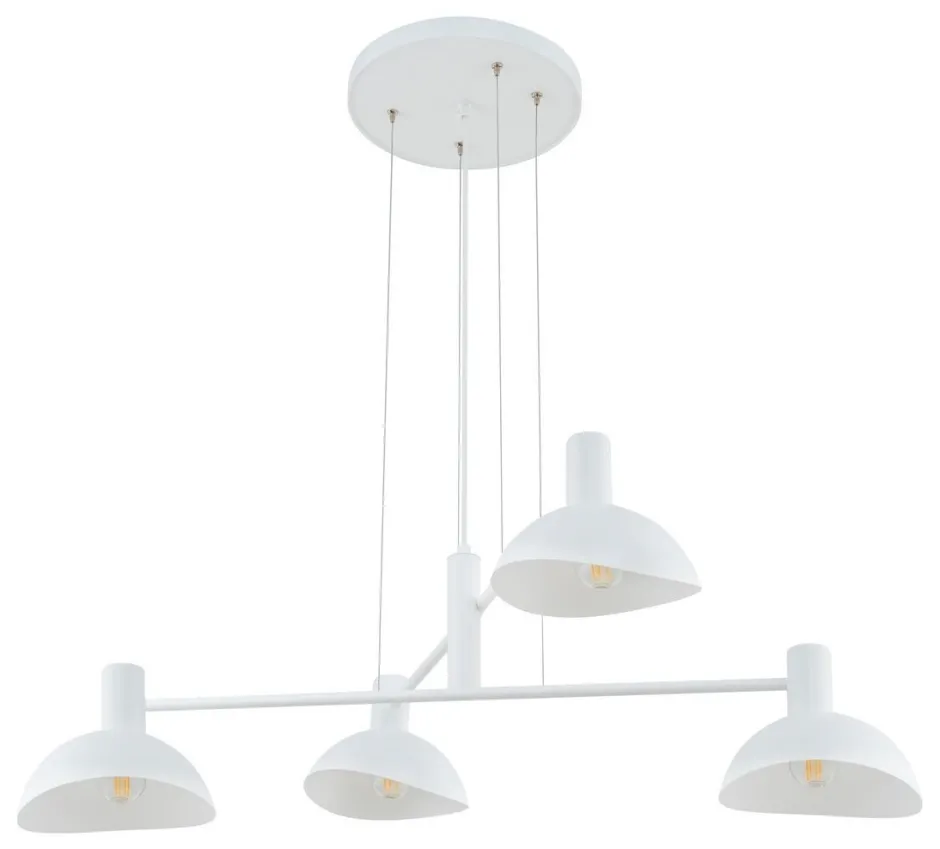 Hängelampen|Moderne Lampen*Sigma Weiße Hängelampe Metall 4-flammig L:90 cm Modern