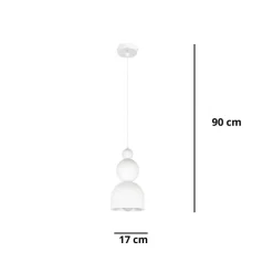 Belis Weiße Hängelampe Metall Loft Design E27 B:17 cm rund< Hängelampen|Bürolampen