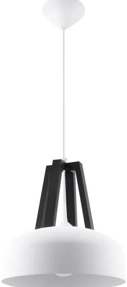 Hängelampen|Retro Lampen*Sollux Weiße Hängelampe Retro Ø30cm Metall E27 MANILIA Küche