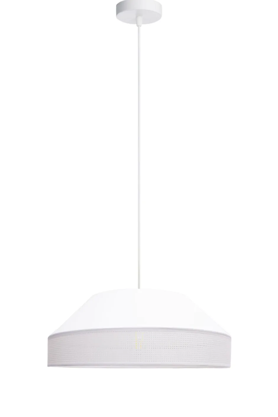 Wohnzimmerlampen|Stofflampen*Belis Weiße Hängeleuchte blendarm Stoff wohnlich B:45 cm E27