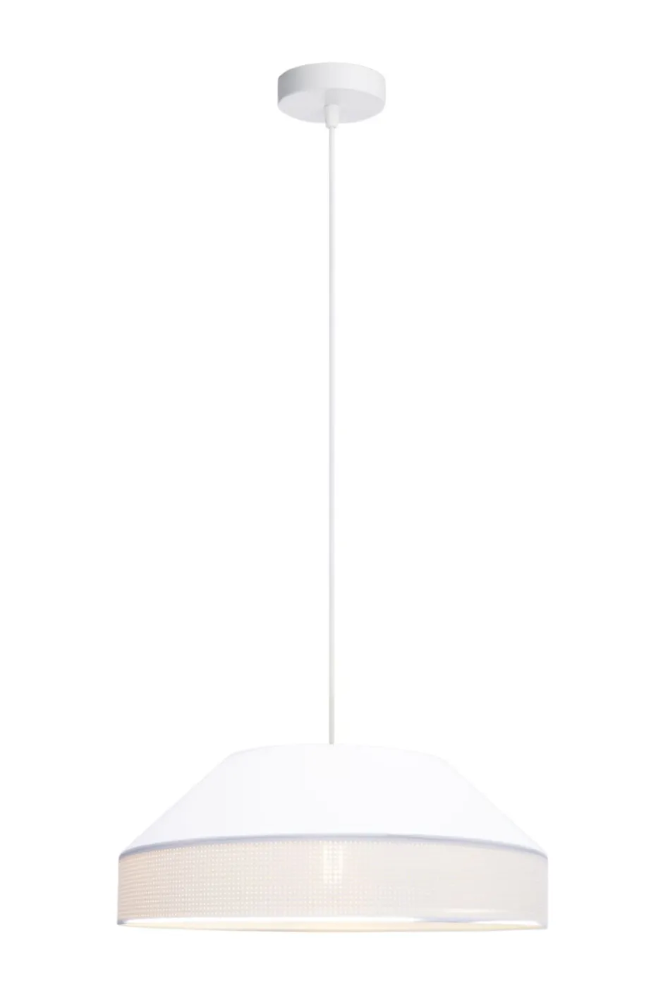 Wohnzimmerlampen|Stofflampen*Belis Weiße Hängeleuchte blendarm Stoff wohnlich B:45 cm E27