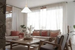 Belis Weiße Hängeleuchte Holz Metall Ø26 cm rund E27 wohnlich< Hängelampen|Bürolampen