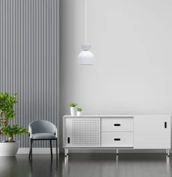 Belis Weiße Hängeleuchte Metall E27 Minimalistisch Ø17 cm< Hängelampen|Bürolampen