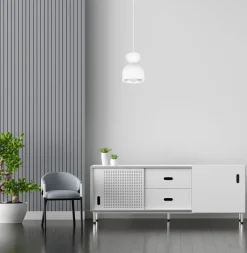 Belis Weiße Hängeleuchte Metall E27 Minimalistisch Ø17 cm< Hängelampen|Bürolampen