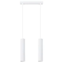Sollux Weiße Hängeleuchte Modern aus Aluminium B: 30 cm 2x GU10 BERTA< Hängelampen|Wohnzimmerlampen