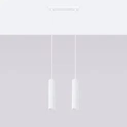 Sollux Weiße Hängeleuchte Modern aus Aluminium B: 30 cm 2x GU10 BERTA< Hängelampen|Wohnzimmerlampen