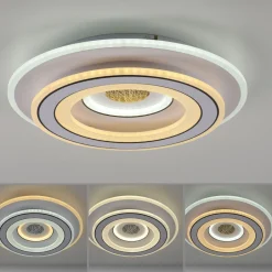 Deckenleuchten|Flurlampen*Just Light Weiße LED Deckenlampe Dimmer Ø40 cm 5100 lm Nachtlicht