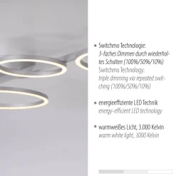 Just Light Weiße LED Deckenlampe Metall 120 cm länglich 3000 K< Deckenleuchten|Flurlampen