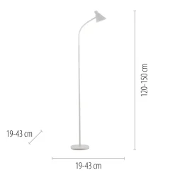 Wohnzimmerlampen|Metall Lampen*Just Light Weiße LED Stehleuchte Metall 150 cm 4 W 3000 K flexibel