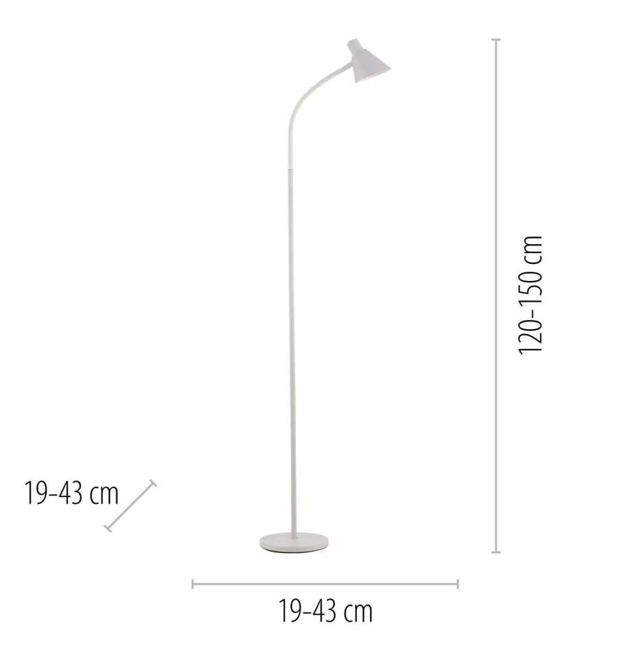 Wohnzimmerlampen|Metall Lampen*Just Light Weiße LED Stehleuchte Metall 150 cm 4 W 3000 K flexibel