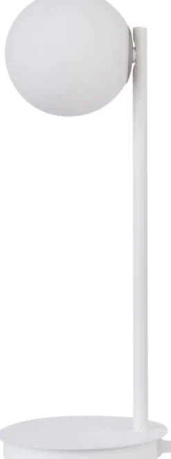 Tischlampen|Kugellampen*Sigma Weiße Nachttischleuchte Metall Glas blendarm G9 H:43 cm