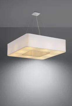Sollux Weiße Pendelleuchte eckig 80 cm breit 8x E27 blendarm< Hängelampen|Esszimmer Lampen
