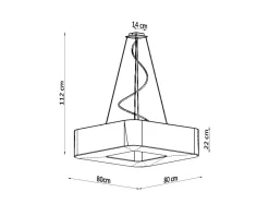 Sollux Weiße Pendelleuchte eckig 80 cm breit 8x E27 blendarm< Hängelampen|Esszimmer Lampen