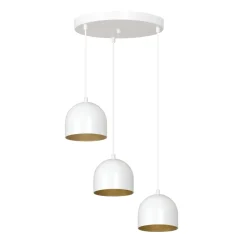 Hängelampen|Esszimmer Lampen*Emibig Weiße Pendelleuchte Metall 3-flammig rund Retro