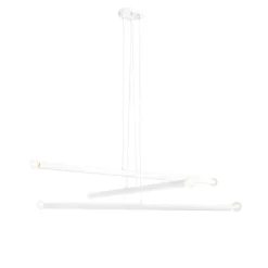 ALDEX Weiße Pendelleuchte Metall Retro L:100 cm E14 länglich< Hängelampen|Bürolampen