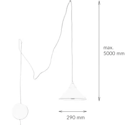 Hängelampen|Esszimmer Lampen*Emibig Weiße Pendelleuchte mit Steckdosenanschluss FLEXIO