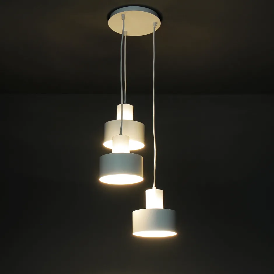 Hängelampen|Retro Lampen*Sigma Weiße Pendelleuchte Retro Schirmform