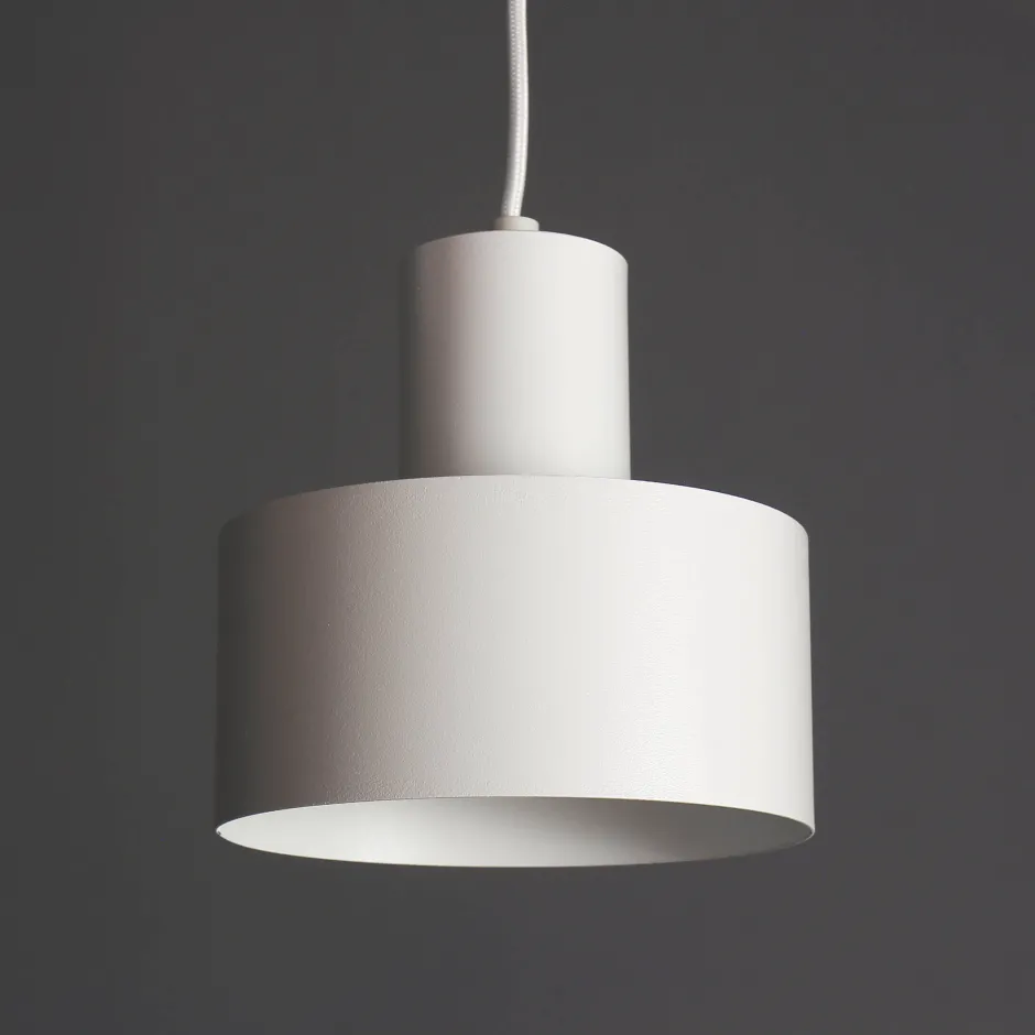 Hängelampen|Retro Lampen*Sigma Weiße Pendelleuchte Retro Schirmform