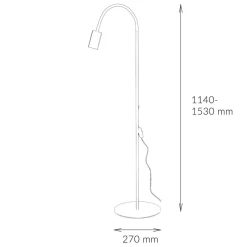 Moderne Lampen|Wohnzimmerlampen*Nowodvorski Weiße Stehleuchte Metall 153 cm flexibel